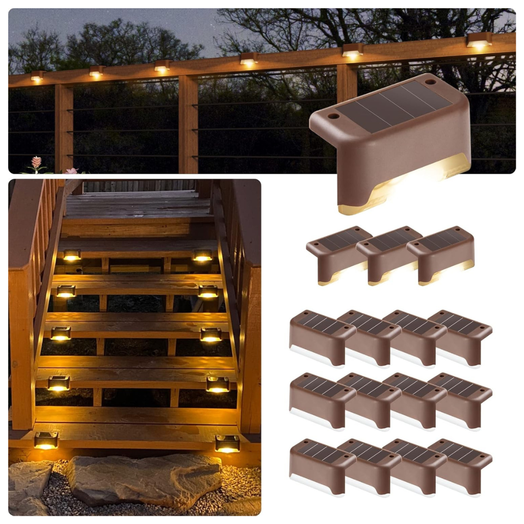 16-Pack Gigalumi Waterproof Solar LED Deck Lights
