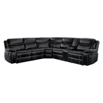 118" Straight Arm 3-piece Faux Leather Reclining Sectional Sofa