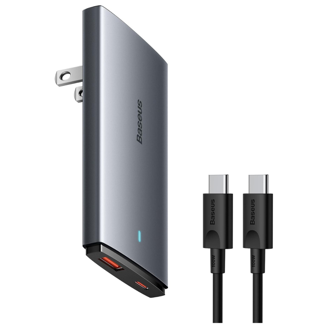 Baseus 65W 2 Port GaN 5 Foldable Flat Wall Charger