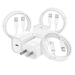 Cndons 3-Pack 20W USB-C Fast Charger And Cables