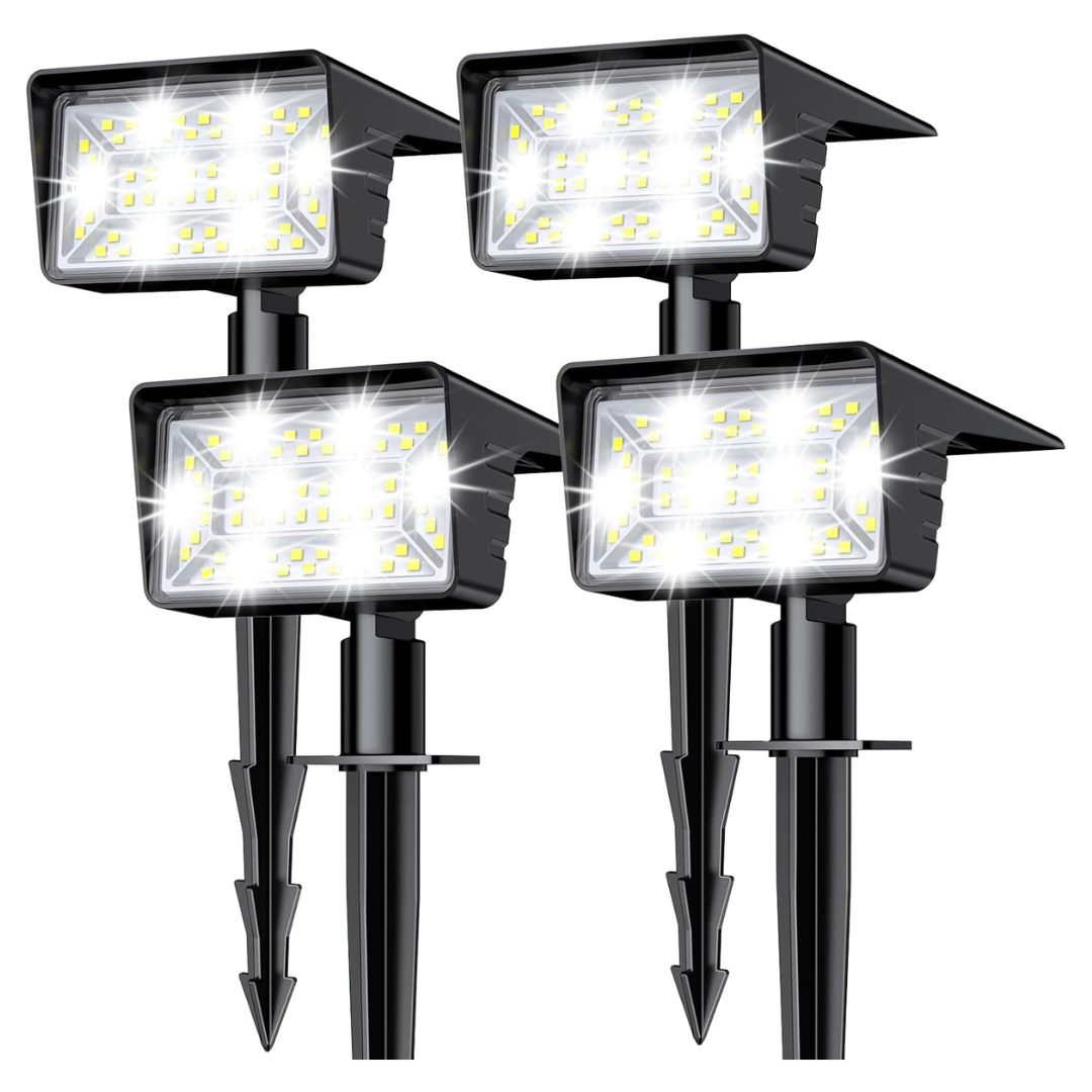 4-Pack Solar Spot Lights With 60 LED & Auto On/Off