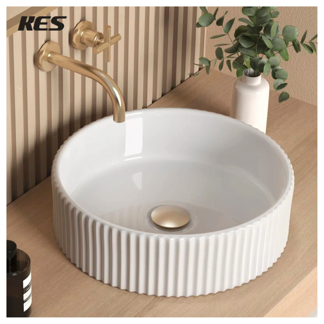 KES Bathroom Sink White Vessel Sink Bowl