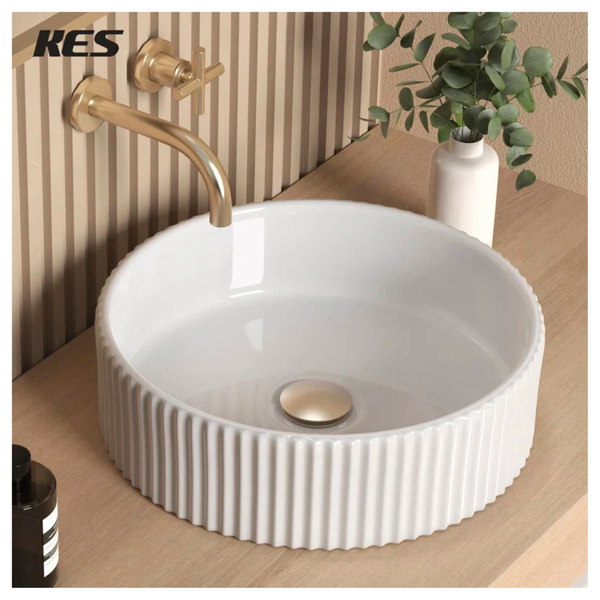 KES Bathroom Sink White Vessel Sink Bowl