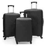 3-Piece Hardside Luggage Set With Spinner Wheels (Black)
