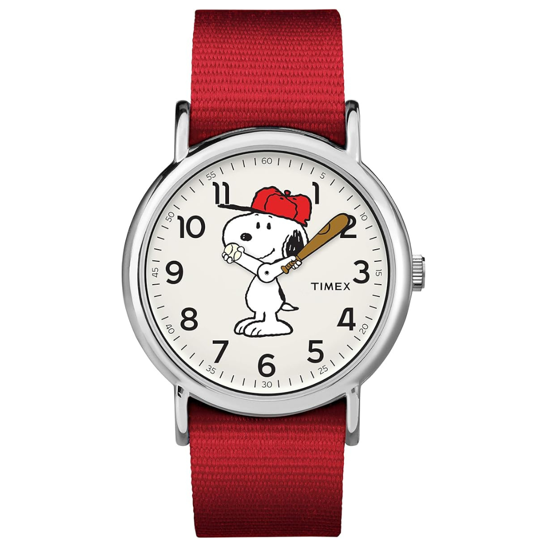 Timex Peanuts Unisex 38mm Weekender Snoopy Fabric Strap Watch