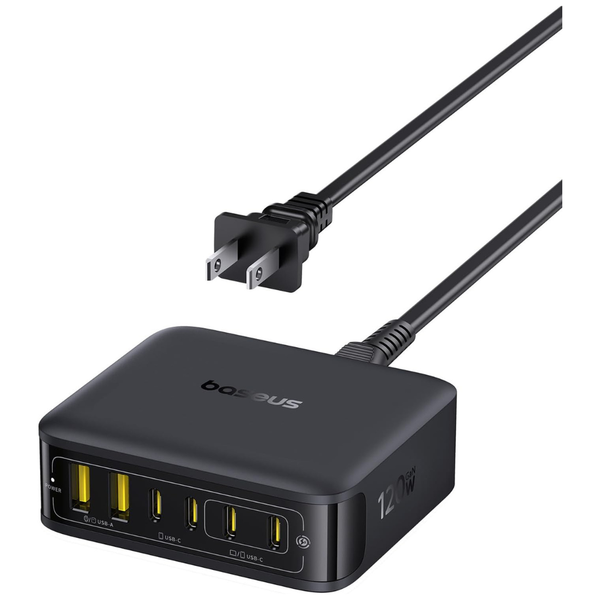 120W Baseus Enerfill 6-Port USB-C (4) & USB-A (2) GaN Charging Station