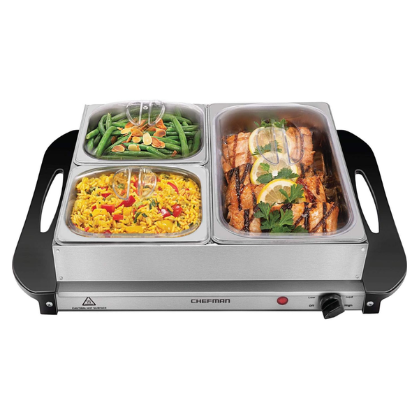 Chefman Electric Buffet Server + Warming Tray With Temp Hot Plate