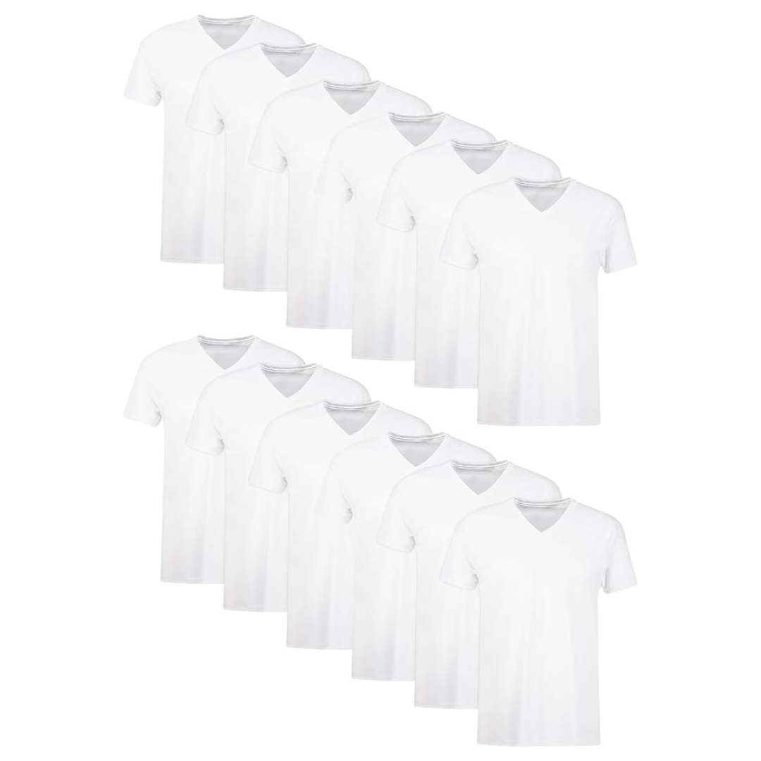 12 Pack Hanes Men's Moisture-Wicking Cotton Undershirts