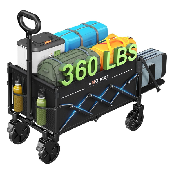 Foldable Collapsible Wagon Cart with 360 LBS Max Load