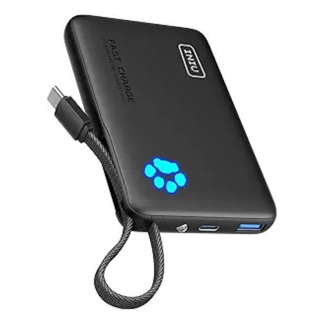 INIU 45W 10000mAh Power Bank w/ Built-in USB C Cable