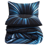 3D Abstract Geometric Line Printed Comforter Set