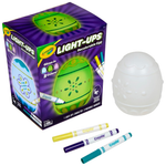 Kids Recolorable Light Up Easter Egg Toy w/ 3 Washable Markers