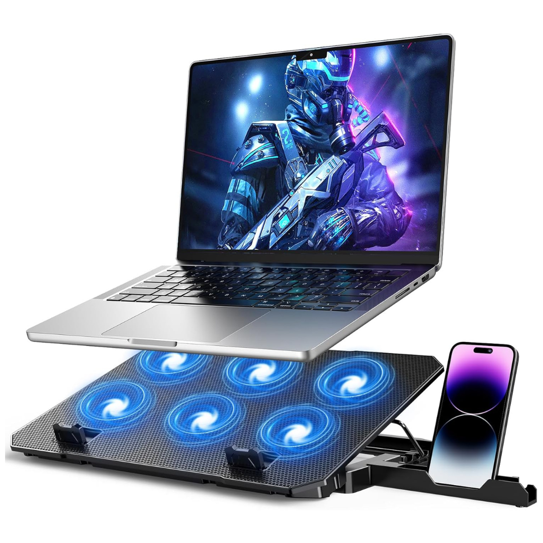 6 Quiet Fans Cooling Pad for 12"-17" Laptops