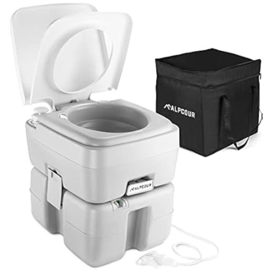 Alpcour Portable Toilet w/Travel Bag & 5.3 Gallon Waste Tank