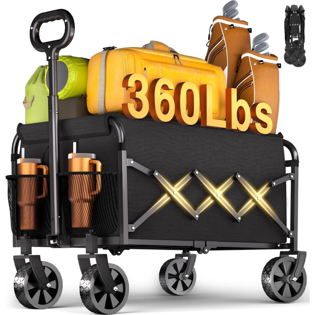 360Lbs Collapsible Foldable Wagon Cart with Wheels