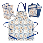 Set Of 5 Oven Mitts & Pot Holders With Cooking Apron