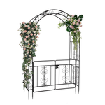 SalonMore Metal Garden Arch 7 Ft Garden Arbor W/ Doors