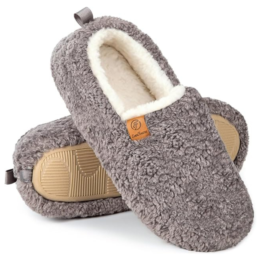EverFoams Women's Soft Curly Memory Foam Lightweight House Shoes