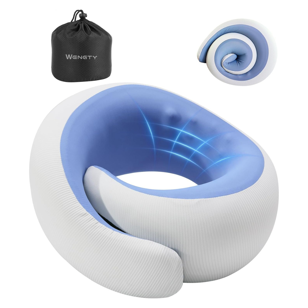 Portable Breathable 100% Pure Memory Foam Neck Pillow