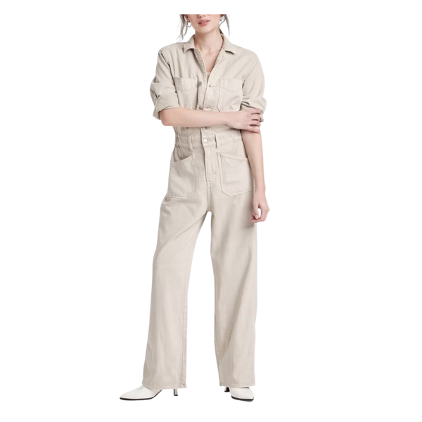 Women's Denim Baggy Jumpsuit (Off White)
