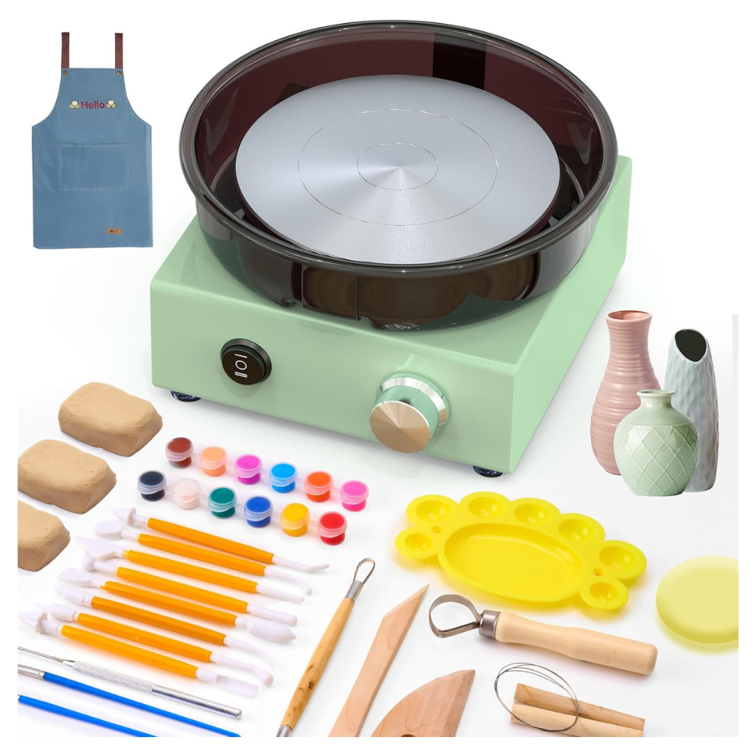 6" Mini Pottery Wheel Kit With 18-Piece Sculpting Tools