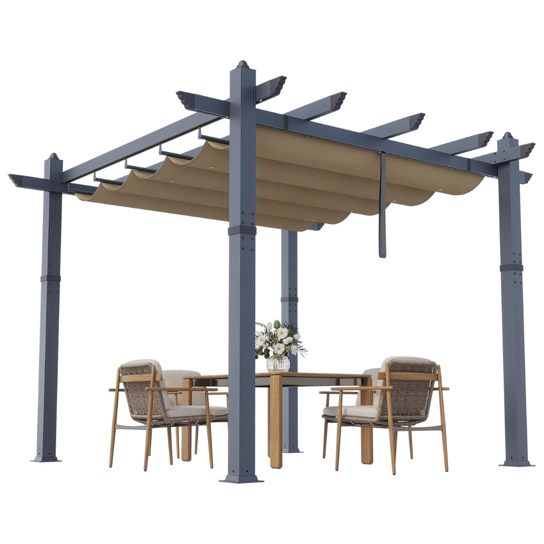 10x10 Ft Outdoor Pergola Metal Gazebo