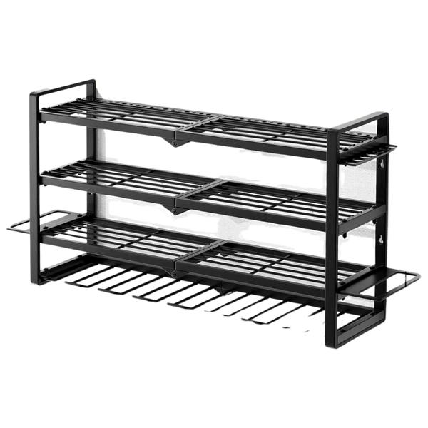 4-Tier Wall Mount Power Tool Organizer W/ 8 Drill Holders