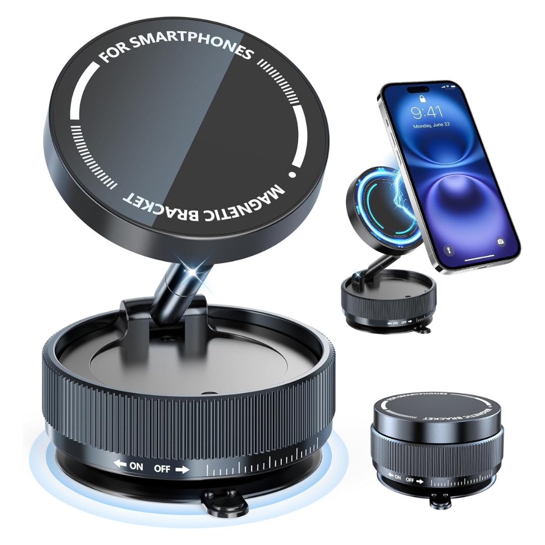 360º Rotatable Suction Cup & Magnetic Car Phone Holder