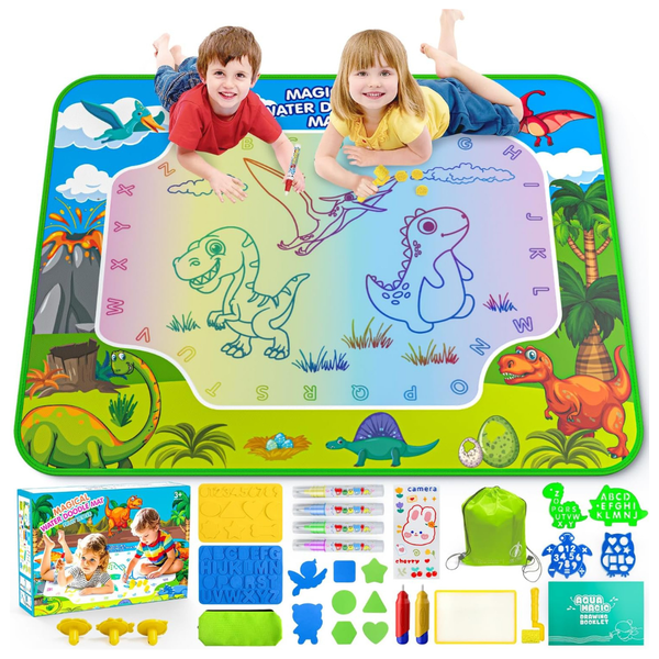32" x 40" Water Doodle Mat For Kids With Neon Colors