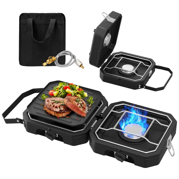 Snidomn Portable 2-Burner Propane Camping Gas Stove