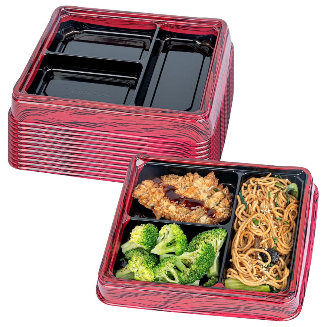 100-Count 16.1-Oz 3-Compartments Meal Prep Containers W/ Lids