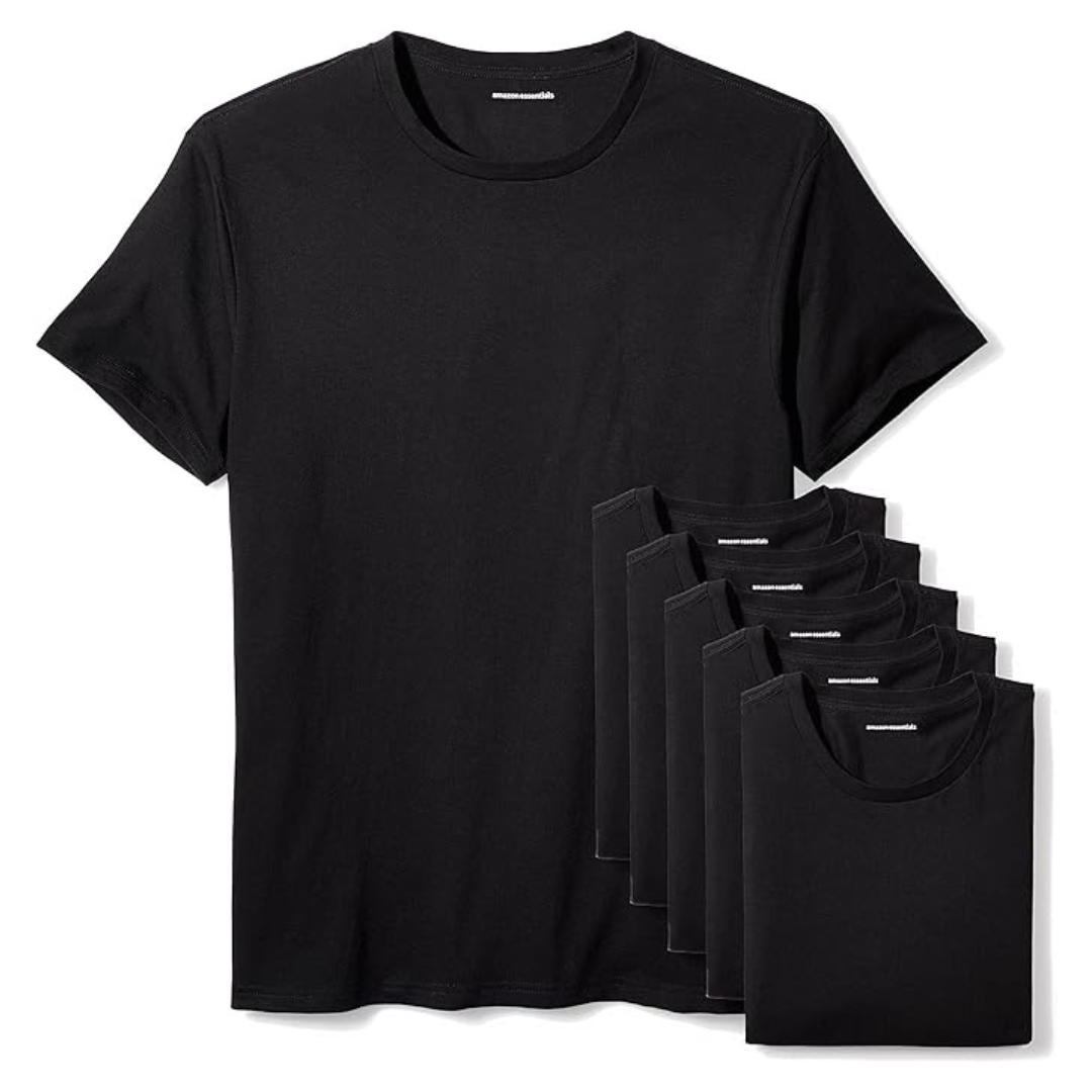 6-Pack Amazon Essentials Men's Crew Neck T-Shirts