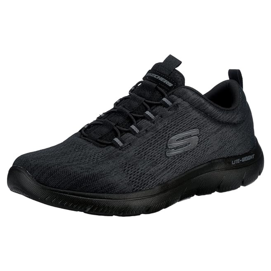 Skechers Men's Summits Louvin Slip-On Training Sneaker (Black)