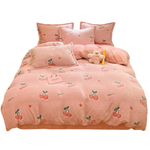 Twin Size Ultra Soft Fluffy Comforter Cover Set (Pink)