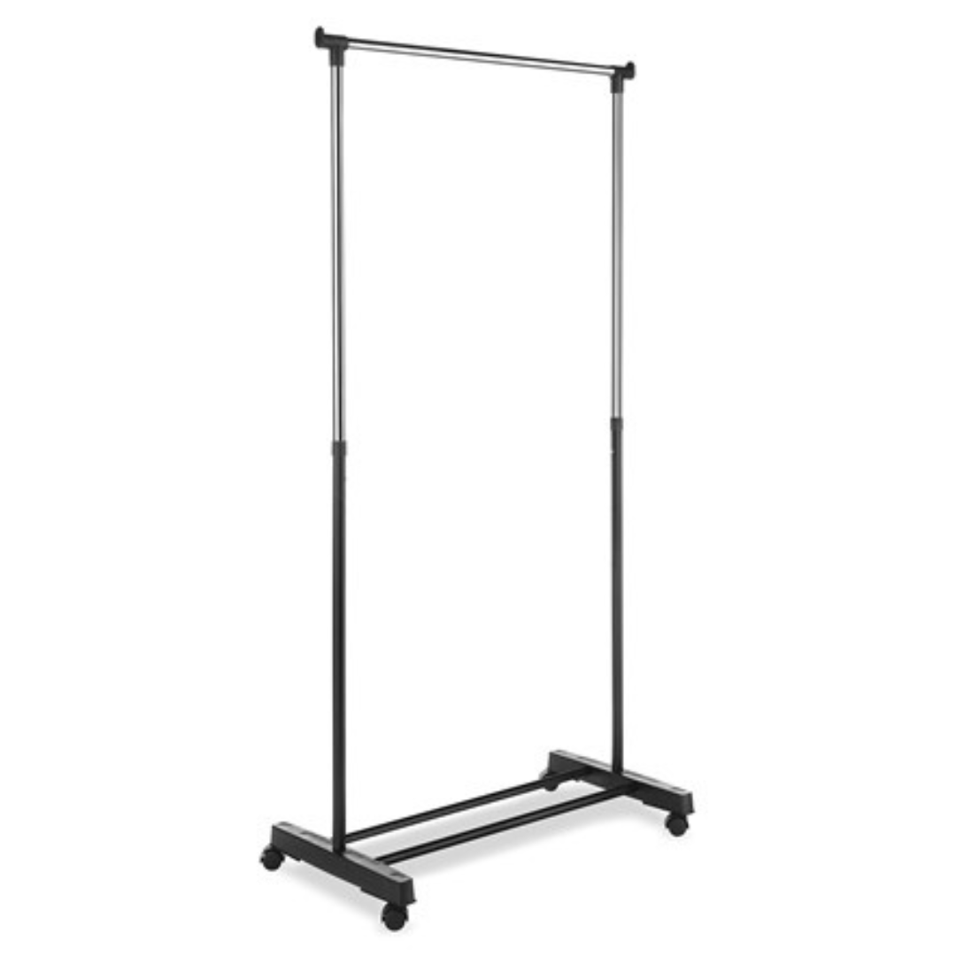 66" x 33" Whitmor Adjustable Garment Rolling Rack (Black/Chrome)