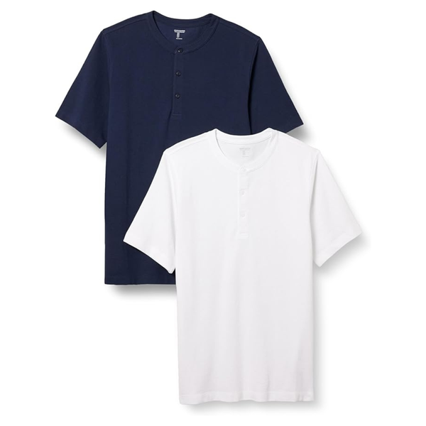 2 Pack Amazon Essentials Henley Regular-Fit Shirt for Men