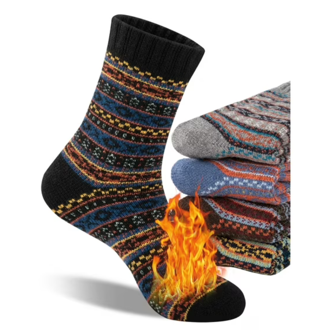 5-Pairs Men's Thermal Thick Wool Crew Socks