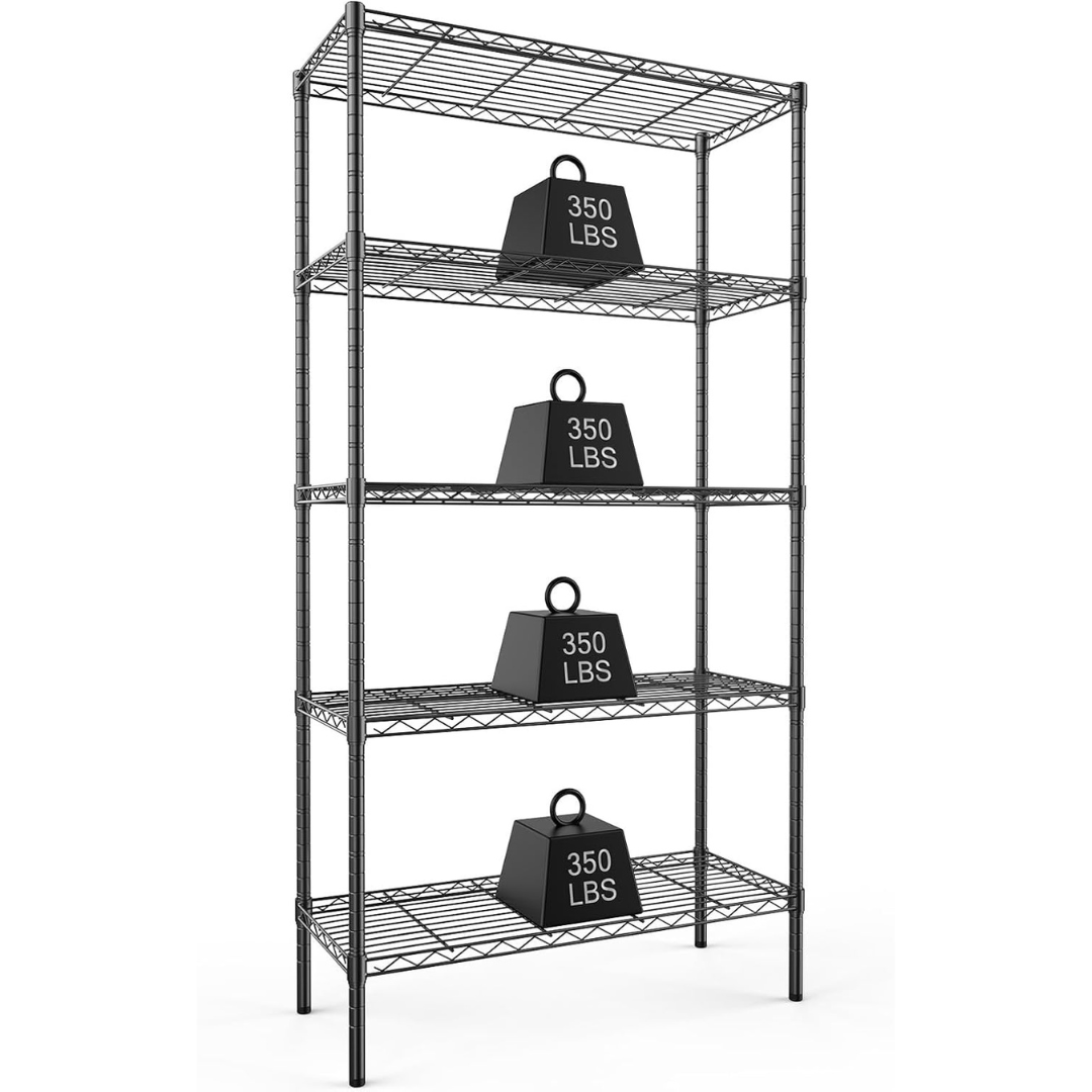 Dumos 5-Tier Metal Wire Shelf Shelving Unit Organizers