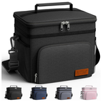 HOTOR 9L Insulated Leak-Proof Lunch Box Cooler Bag with 4 Pockets (Black)