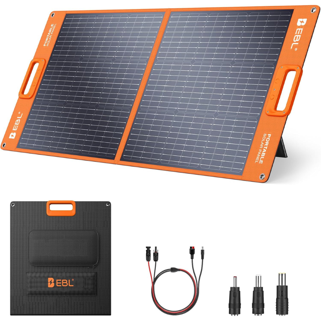EBL 100W Portable Solar Panel with Kickstand & Parallel Cable