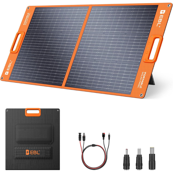 EBL 100W Portable Solar Panel with Kickstand & Parallel Cable