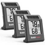 3-Pack Solar-Powered Indoor Digital Hygrometer