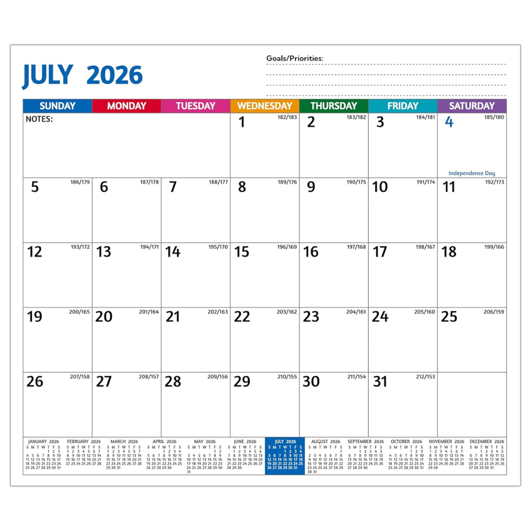2026 Magnetic Calendar For Refrigerator (13" x 11.3")