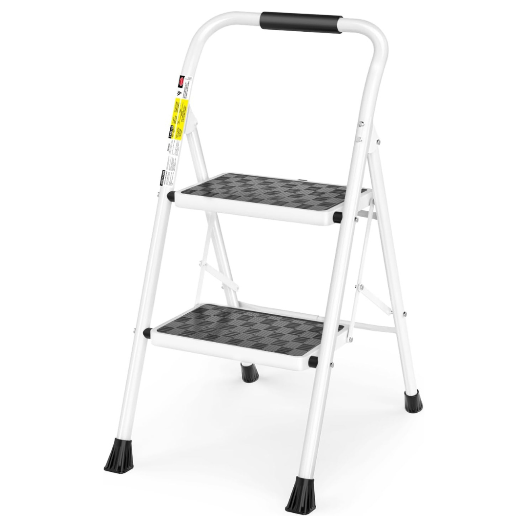 Folding 2 Step Ladder 2 Step Stool With Cushioned Handle