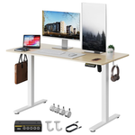 Electric Adjustable Standing Desk With Lockable Wheels