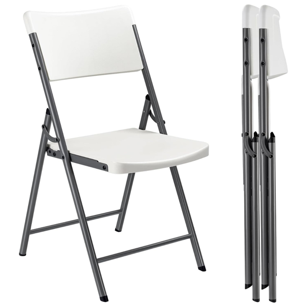 2-Pack Portable Plastic Folding Chair With Steel Frame