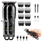 2-Pack Portable Cordless Hair Clippers With LED Display
