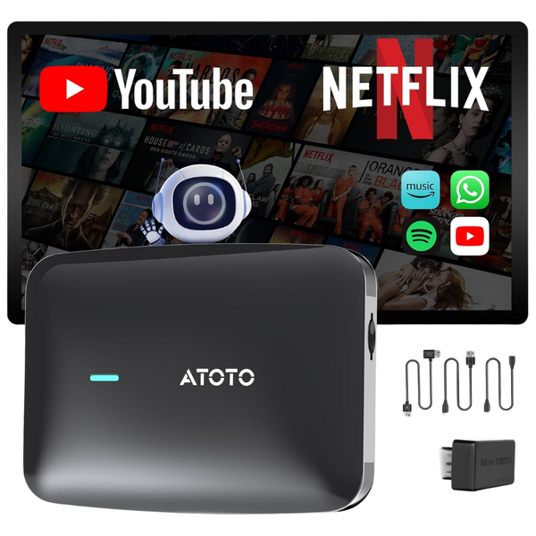ATOTOMOVE Wireless Ai Box CarPlay With OBD2 Scanner