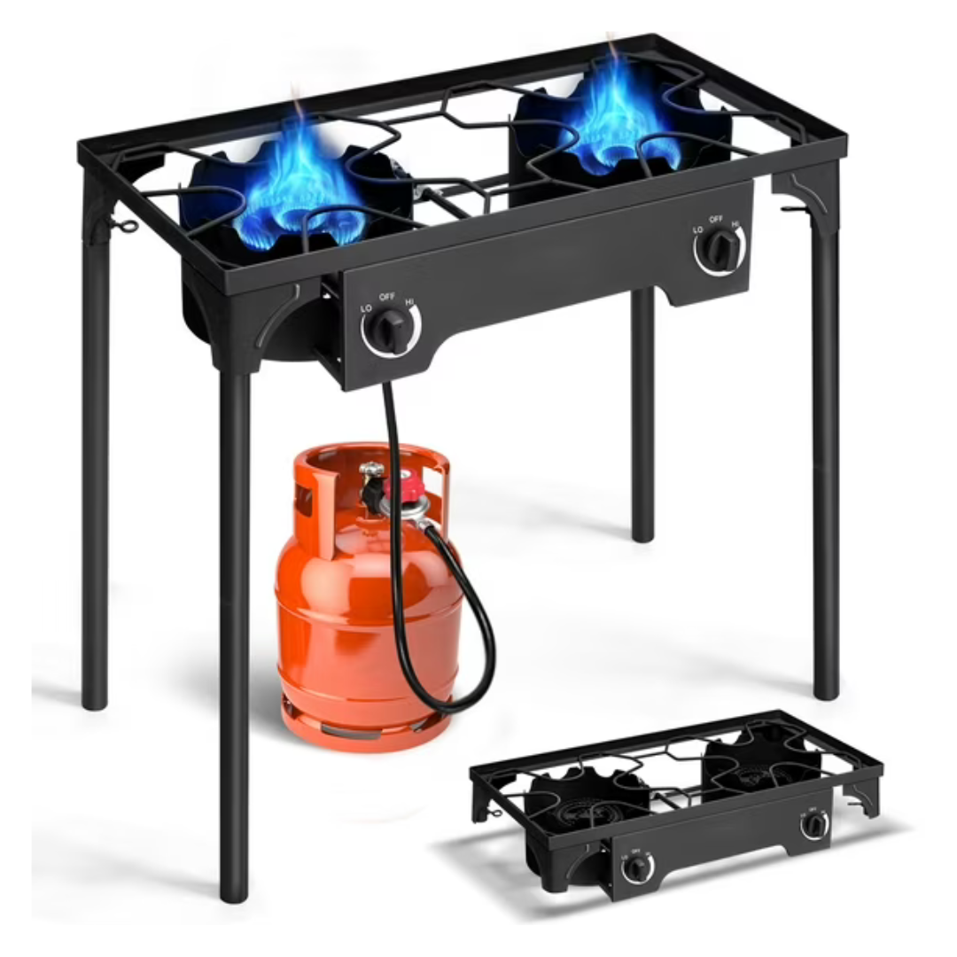 Ktaxon 2 Burner 150000 BTU Cooker Outdoor Stove Stand BBQ Grill