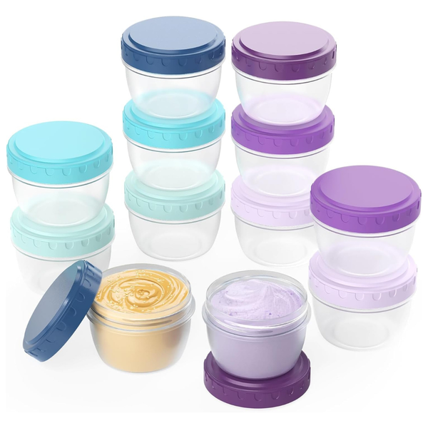 12-Pack Salad Dressing Containers To Go 2.7 oz Small Condiment W/ Lids